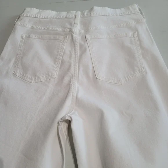 J.Crew Wide Leg White Jeans High Rise Size 32 NWT Preppy Capsule Wardrobe Staple - Picture 5 of 6